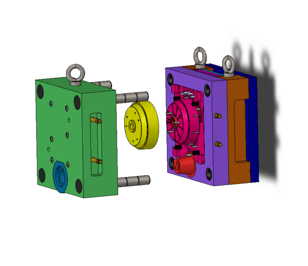 HPDC die open showing core and cavity